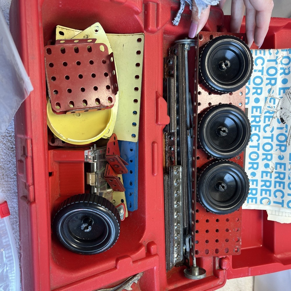 Vintage 1970’s Gabriel ERECTOR SET in Red Plastic Case