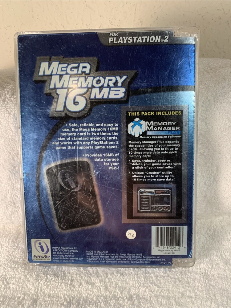 Mega Memory 16MB Memory Manager (Playstation 2, PS2) Case Manual & Disc - Tested