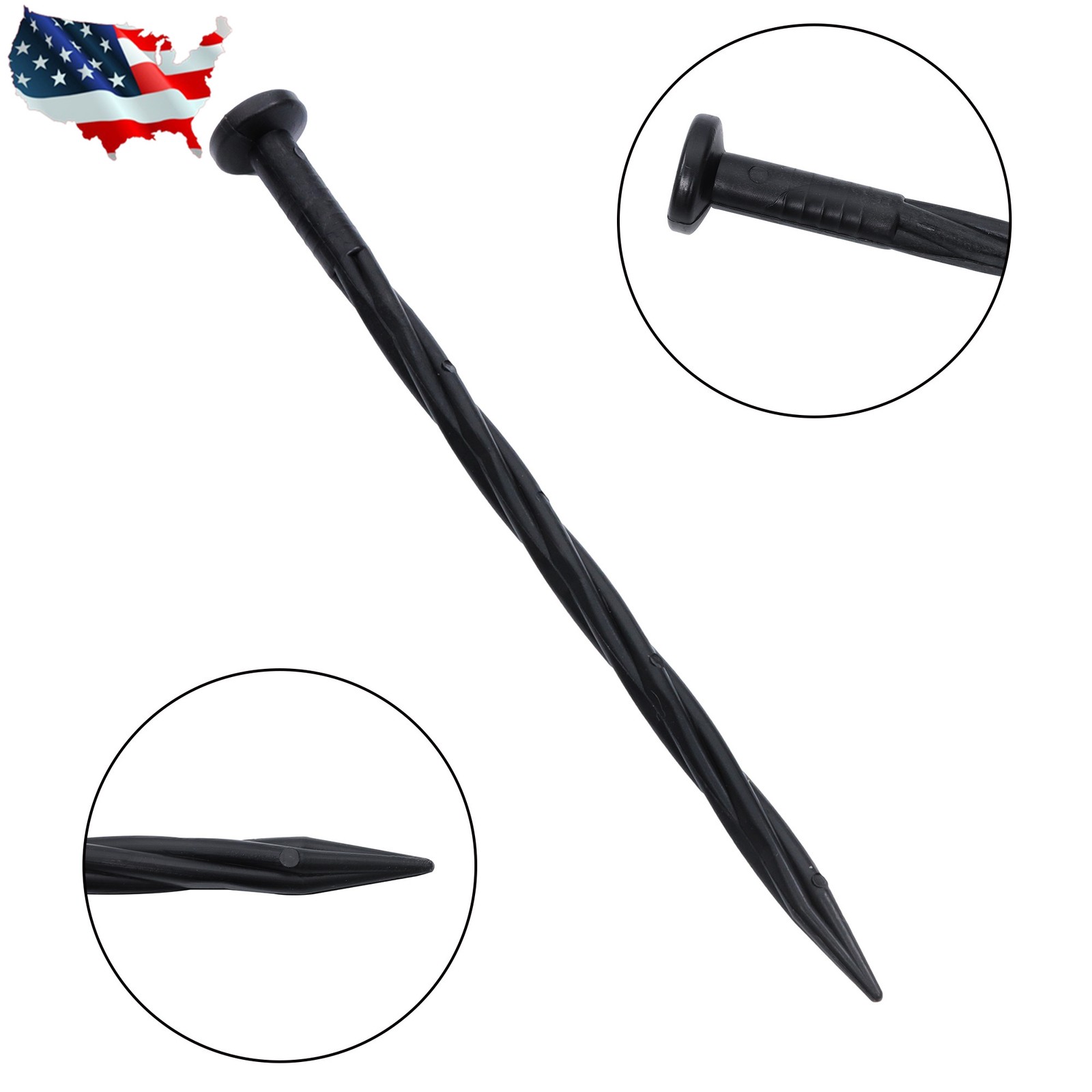 100Pcs Spiral Landscape Anchoring Spikes 8 Inch Landscaping Fabric,Edging Stakes