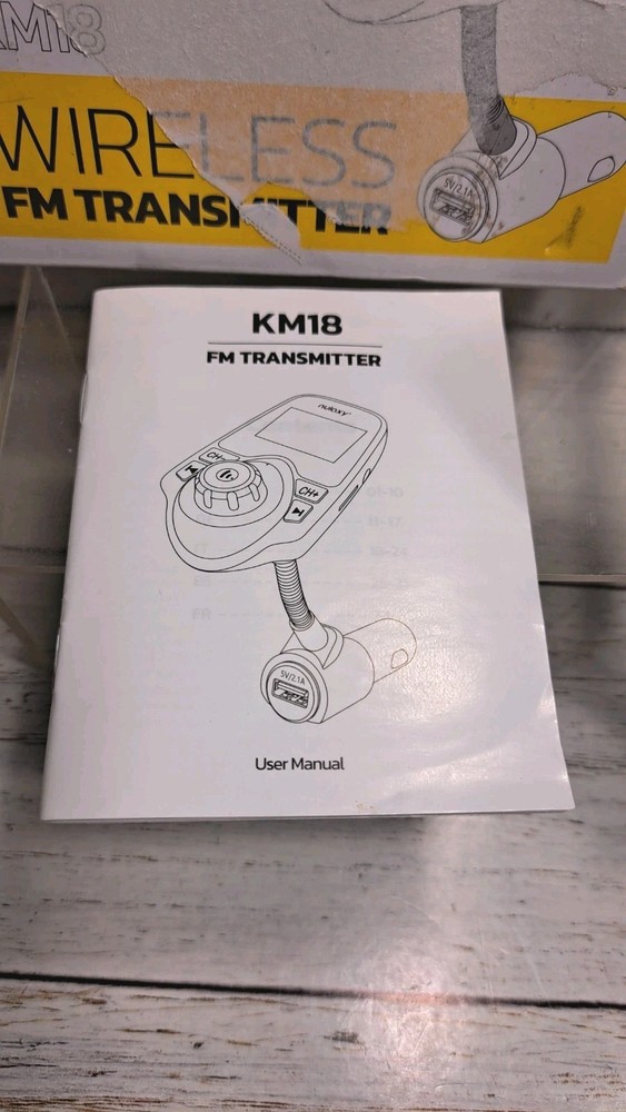 Car Bluetooth FM Transmitter 1.44" Display Flexible Gooseneck, Handsfree Call...