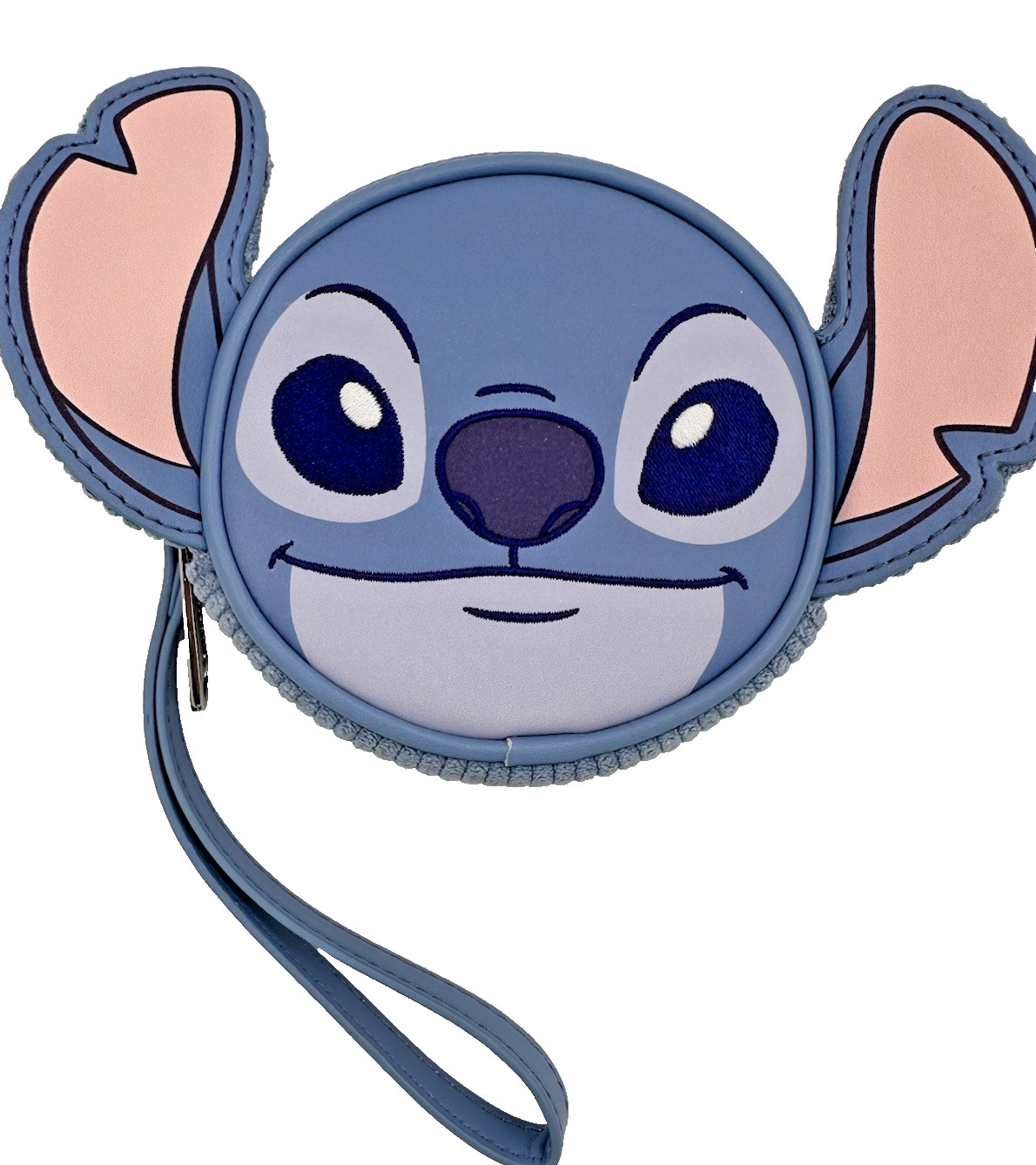 Disney Loungefly Lilo Stitch Figural Stitch Corduroy Coin Purse Wristlet NWT