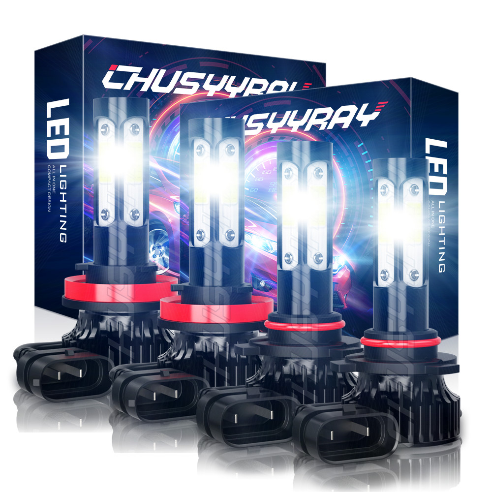 9005 H11 LED HEADLIGHT KIT Combo Bulbs 10000K High&Low Beam Super Bright White