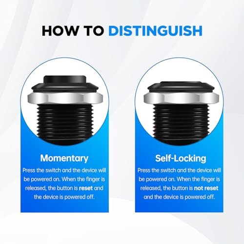 4PCS 12mm Momentary Push Button Switch IP65 Waterproof Push Button Switch with