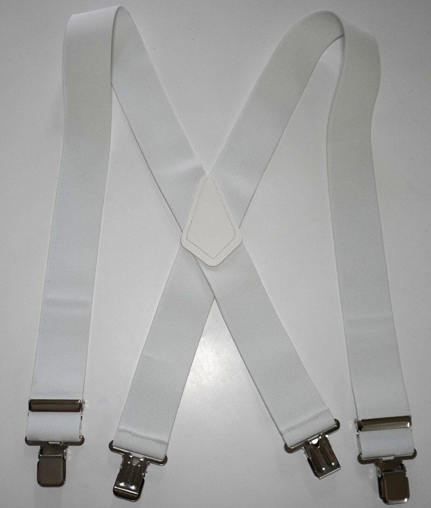 WIDE WHITE SUSPENDERS