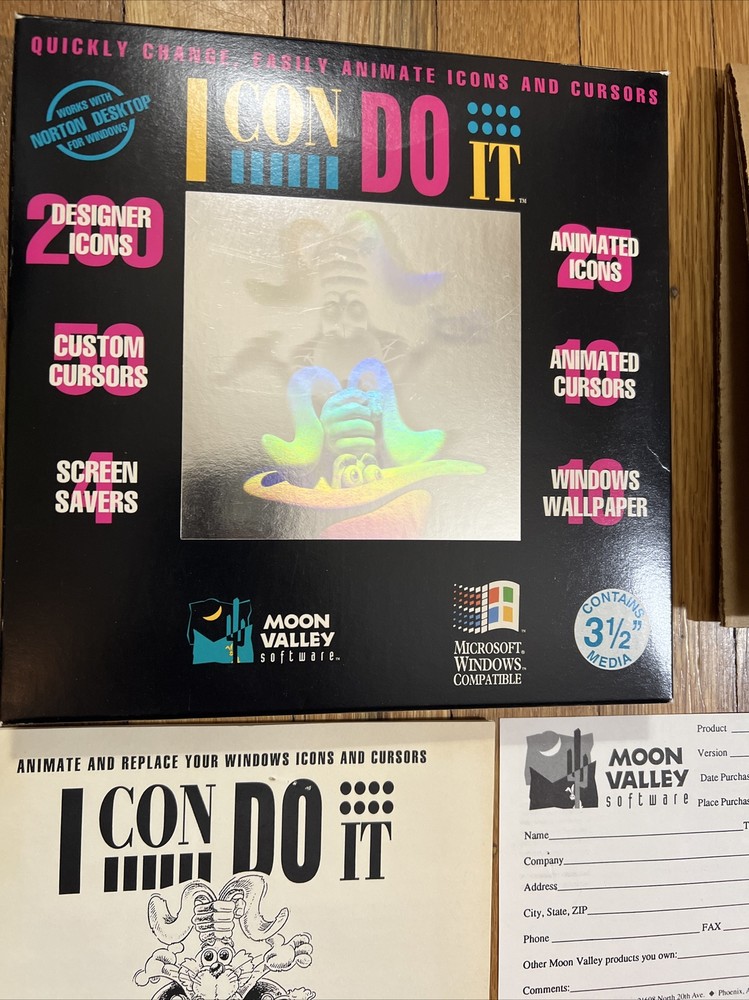 VTG 1992 Moon Valley ICON DO IT Big Box PC 3.5” Cursor COMPUTER DESIGN