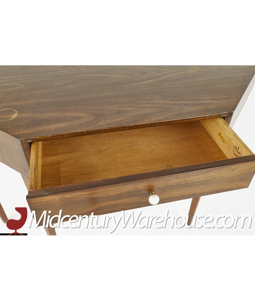 Kipp Stewart for Drexel Declaration Mid Century Walnut Corner Desk