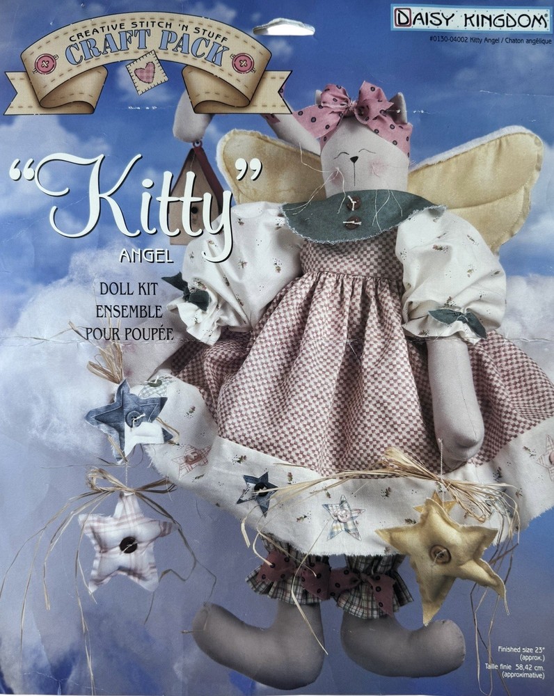 Kitty Angel Doll Kit Craft Pack Open Part-Completed 23" Maybe Missing Something