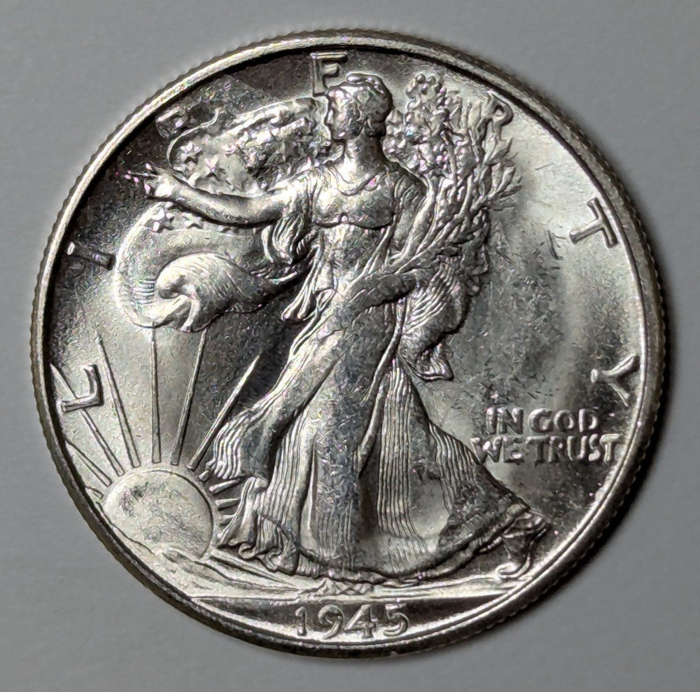 1945 S Walking Liberty Silver Half Dollar MS