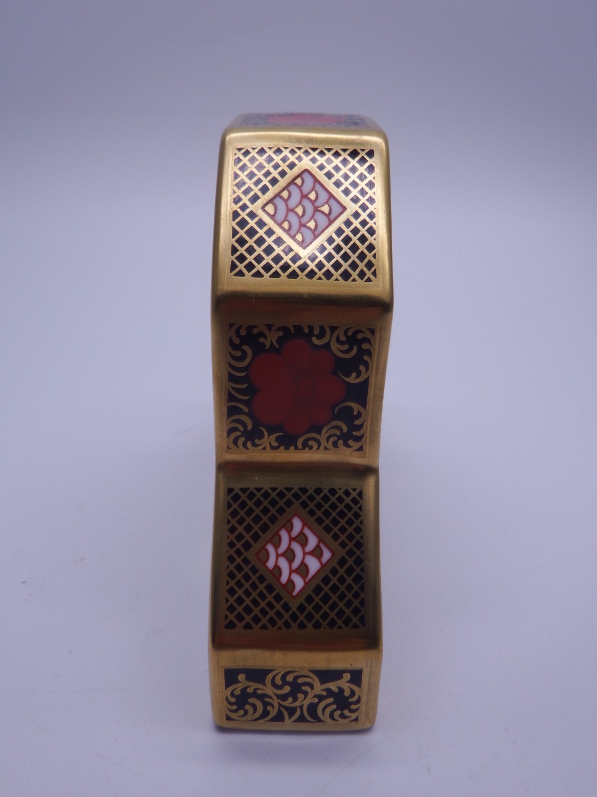 ROYAL CROWN DERBY 1128 SOLID GOLD BAND CLOCK 1ST QUALITY