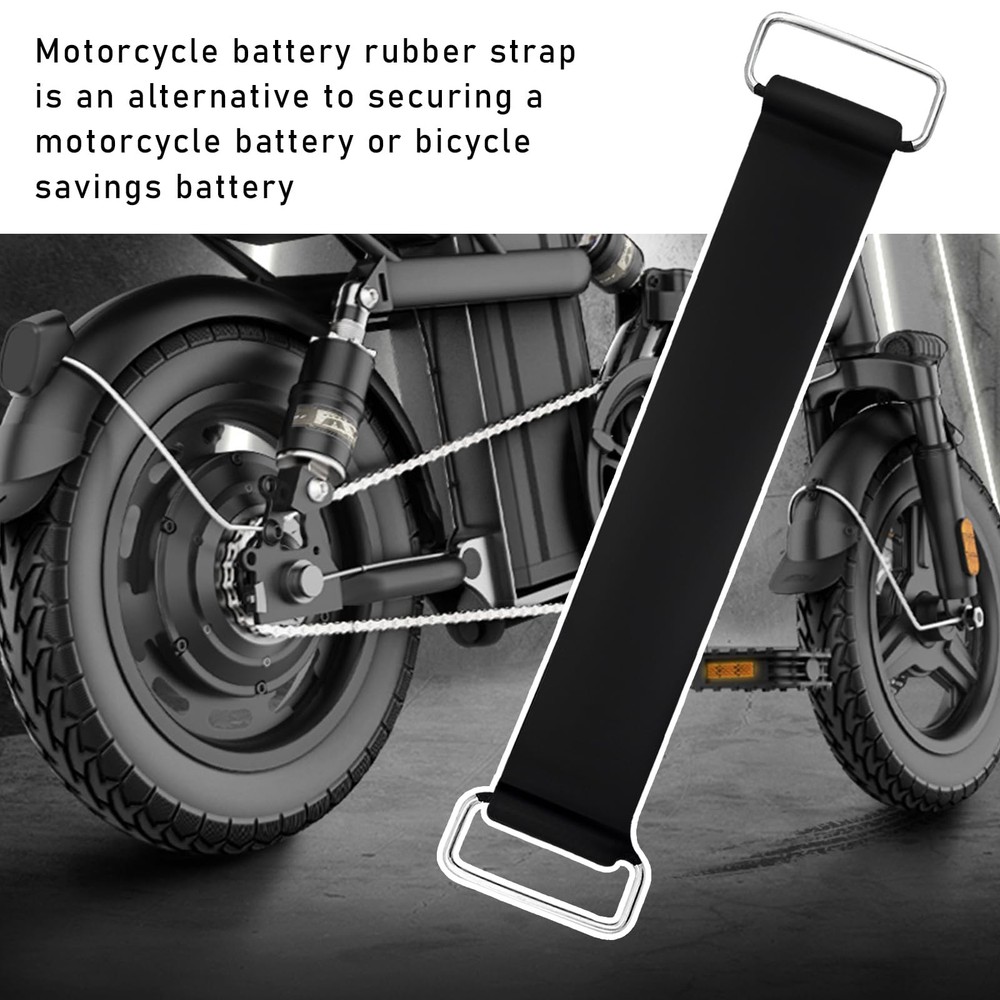 KVAEY 4 PCS Motorcycle Battery Strap, Stretchable Strap Rubber 1