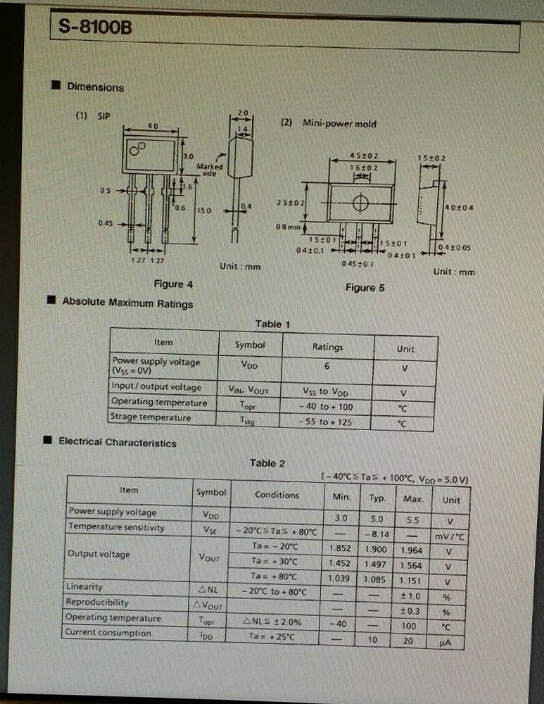 (100 PCS) S-8100B Seiko Instruments, CMOS TEMPERATURE SENSOR CONTROLLER TO-92