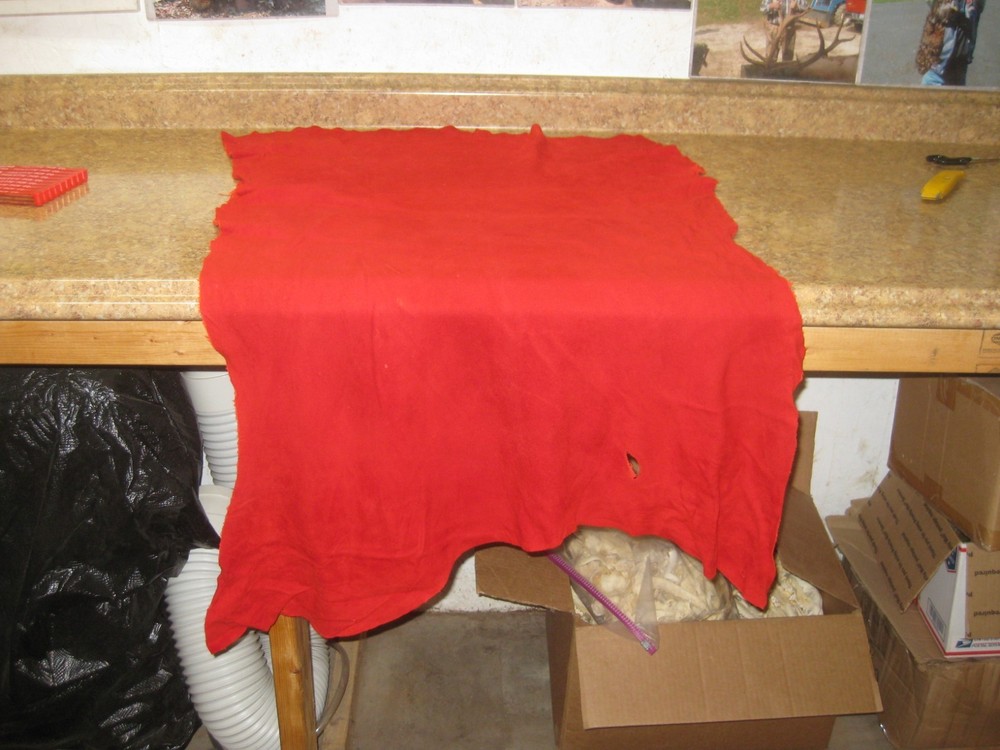 Red Suede Deer Leather #0006751 Row FF