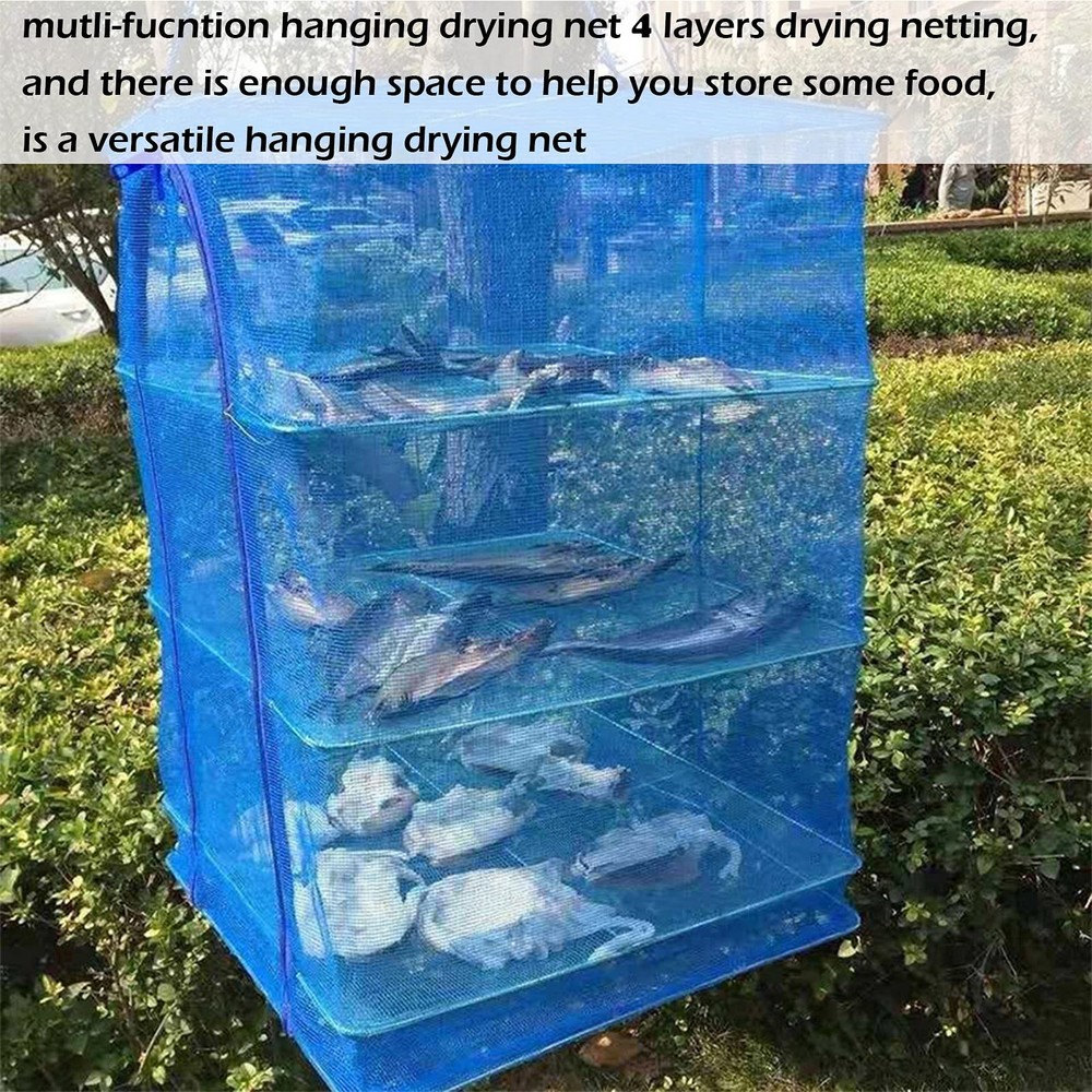 Drying Rack 4 Layers Folding Mesh, Foldable Nylon Netting, Hanging Drying Net...