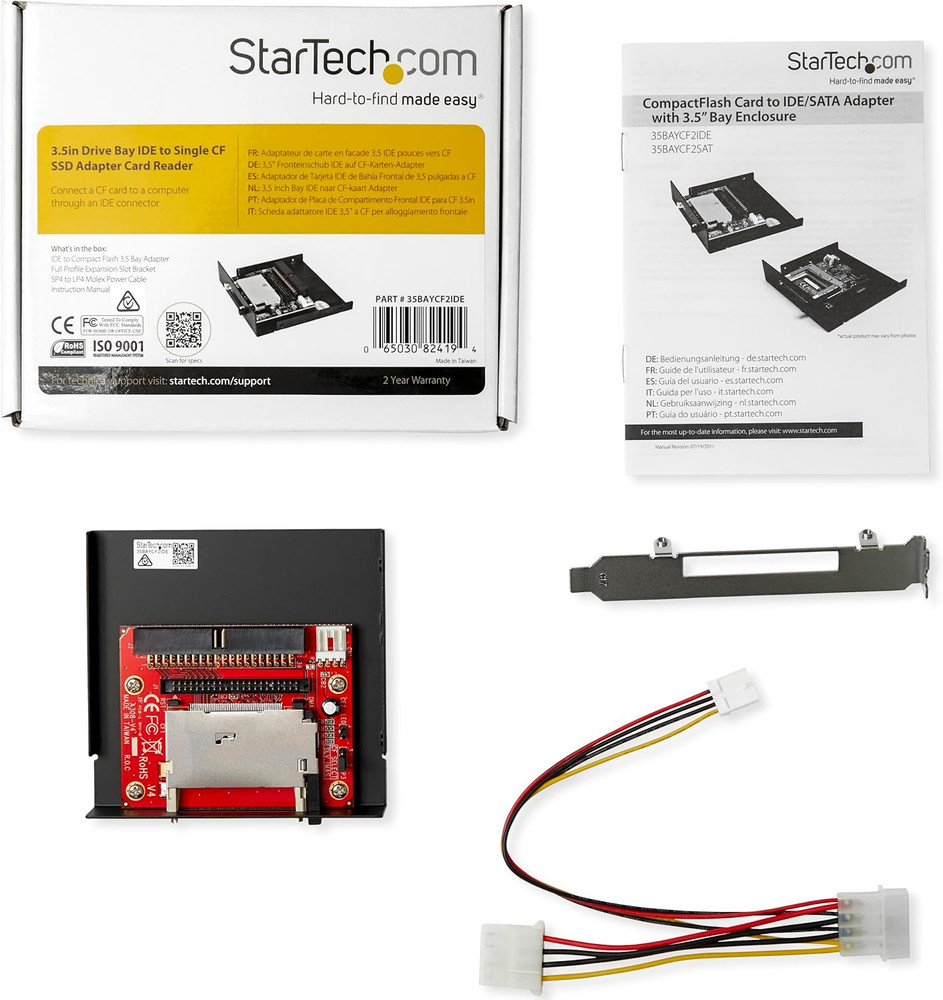 .Com 3.5In Drive Bay IDE to Single CF SSD Adapter Card Reader, TAA (35BAYCF2IDE)