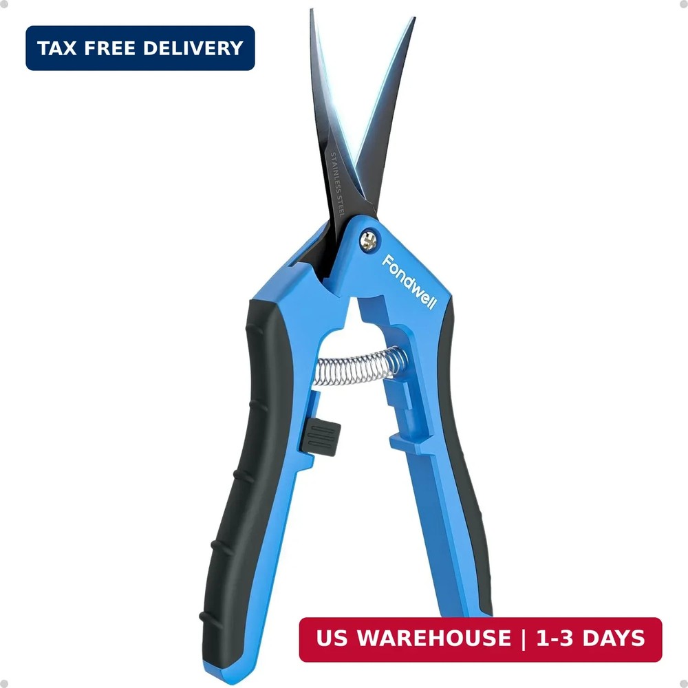 Fondwell 6.5" Trimming Shears Pruning Snips: Precise Gardening Scissors with Cur