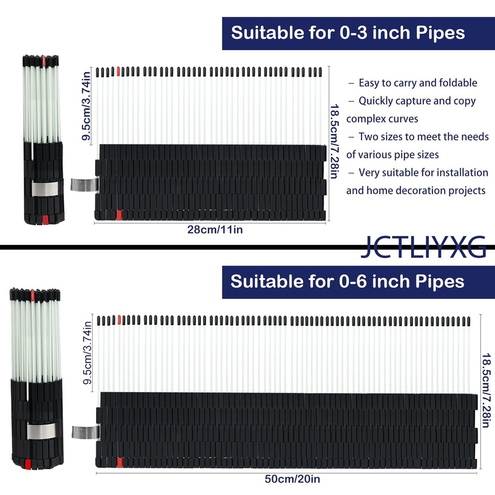 JCTLIYXG Multi Surface Pipe Profiling Tool, Cutting 0-3" Pipes, Black