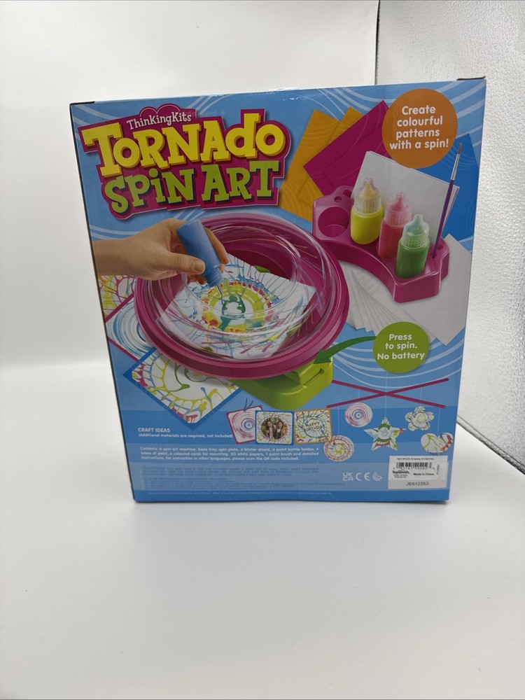 4M Tornado Spin Art Create Colourful Patterns With Spinner Paint Set 4 + NEW