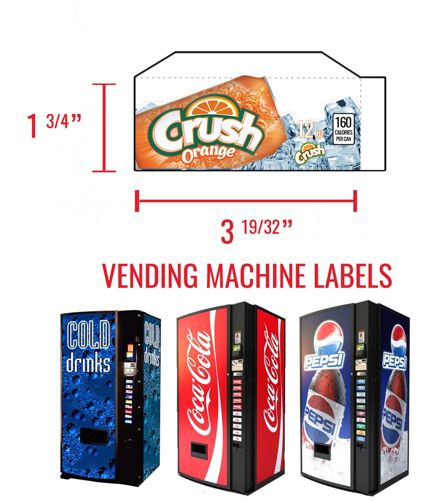 (2) Cherry Coke 12 oz - Vend Labels - Flavor Strips