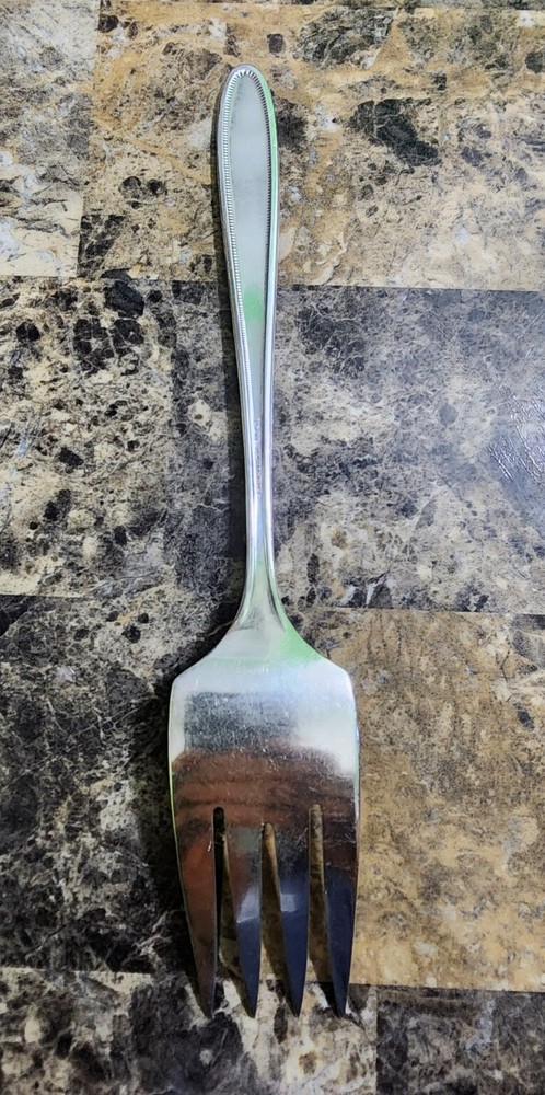 👌ANTIQUE c1921 GROSVENOR PTRN SILVERPLATED MEAT 🥩 SERVING FORK MONOGRAMMED B