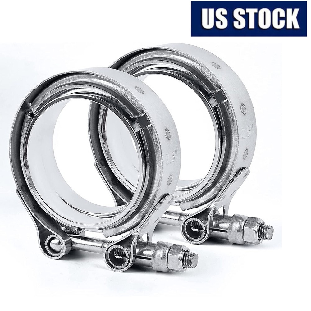 2X 2.5" inch V-band Clamp stainless steel Flange Male-Female for Exhaust Pipe