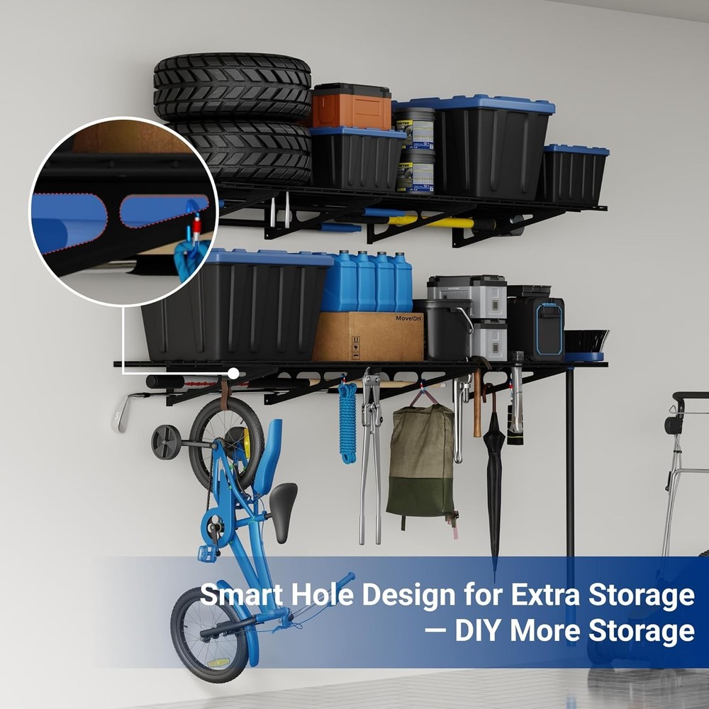 2-Pack Wall Mounted Floating Shelves - Ideal for Garage Organization