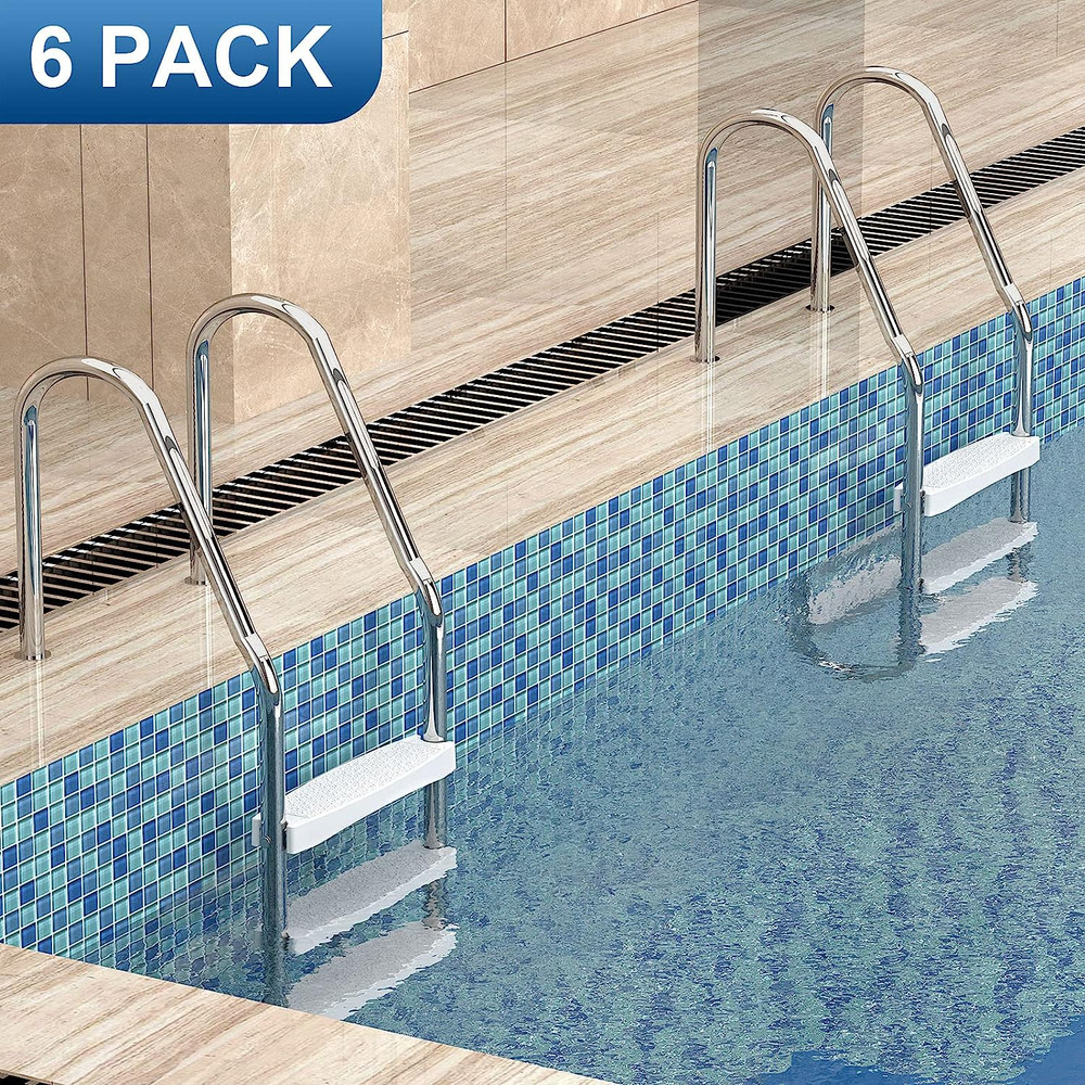 Pool Ladder Steps Replacement, (3-Pack) 18" Universal Heavy-Duty Molded Plastic