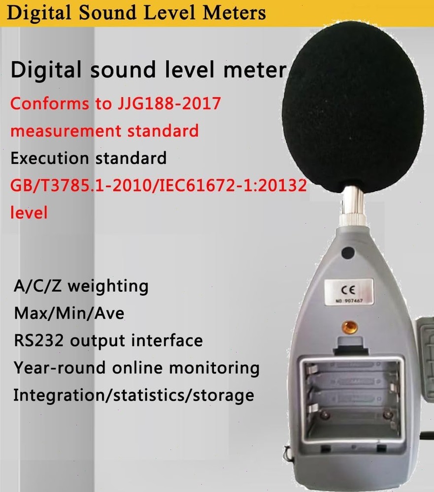 Sound Level Meter Class 1 Noise Level Meter 8000 Groups Data 25dB(A)-140dB(A)