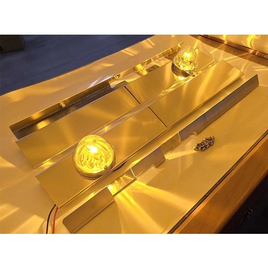 Strap Mount Air Cleaner Light Panel W/ Watermelon Light Holes For Peterbilt