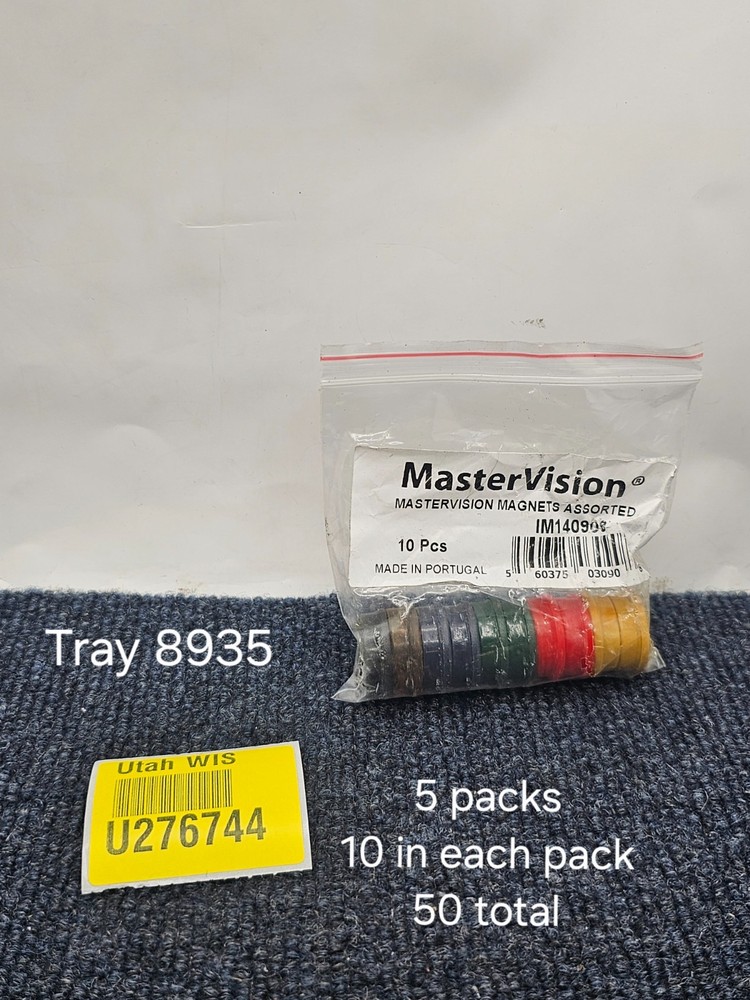 (QTY 50) MasterVision IM140909 Assorted Colors Magnets