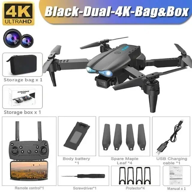 E99 Pro Drone Quadcopter Remote Control Handle Four Axis Aircraft HD 6K