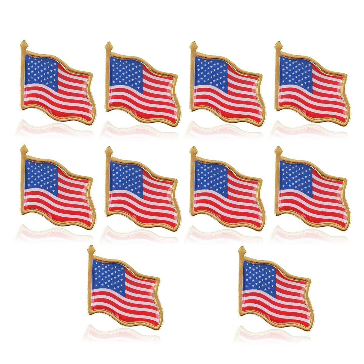 2000 American Flag Lapel Pins USA Tie Tack Badge Pin, New