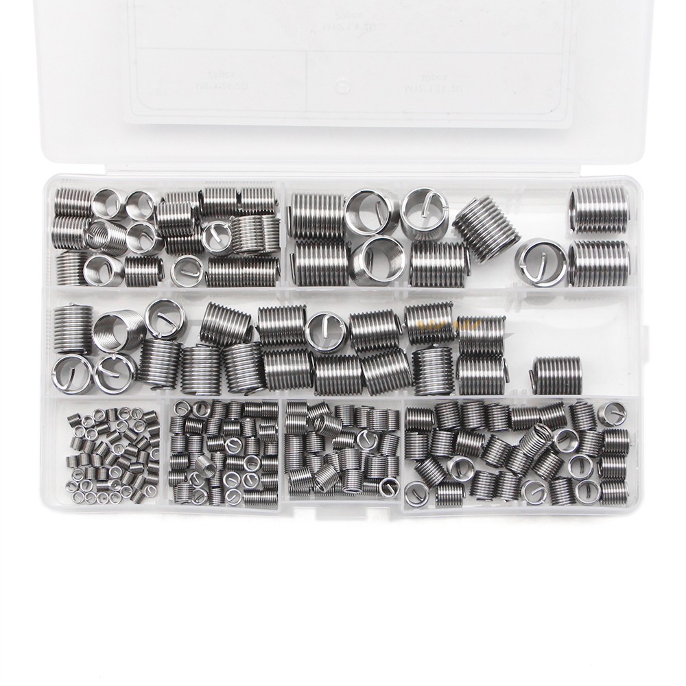 200Pcs Helicoil Thread Insert Assortment 7 Size Threaded Inserts Stainless Steel