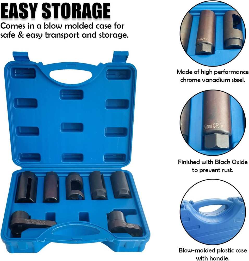 7Pcs Sensor Socket Wrench Set Oil Pressure Sending Unit Master Tool Kit Vehicle