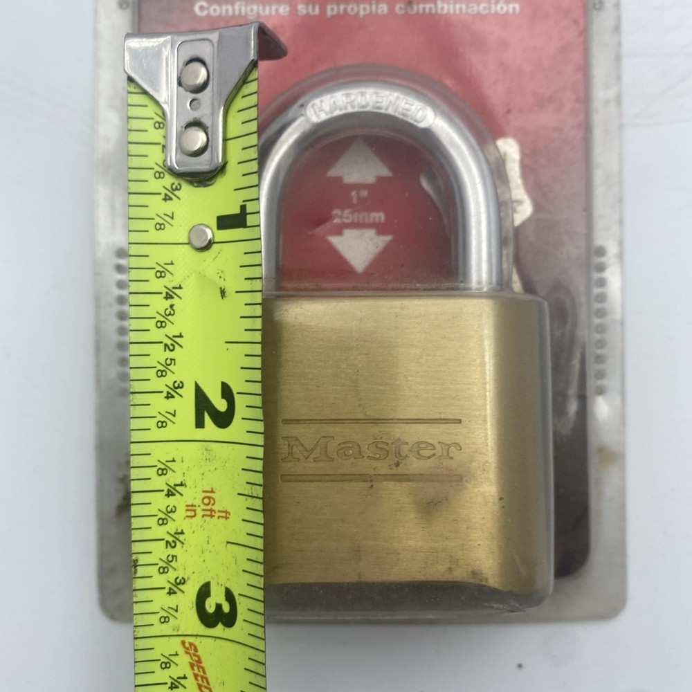 NEW Master Lock Resettable Combination Padlock 2" wide Brass 175D