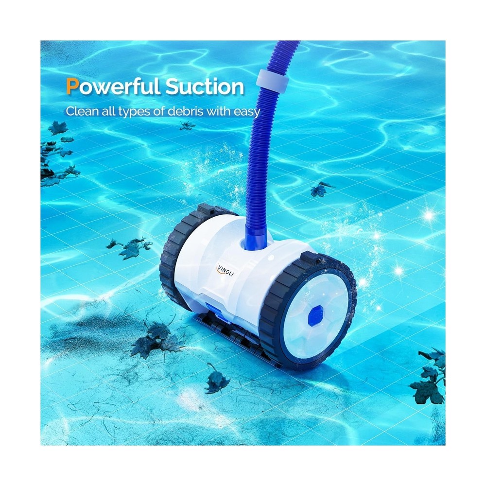 Automatic Pool Vacuum Suction Side Wall Climbing 40ft Hose For Inground Pools