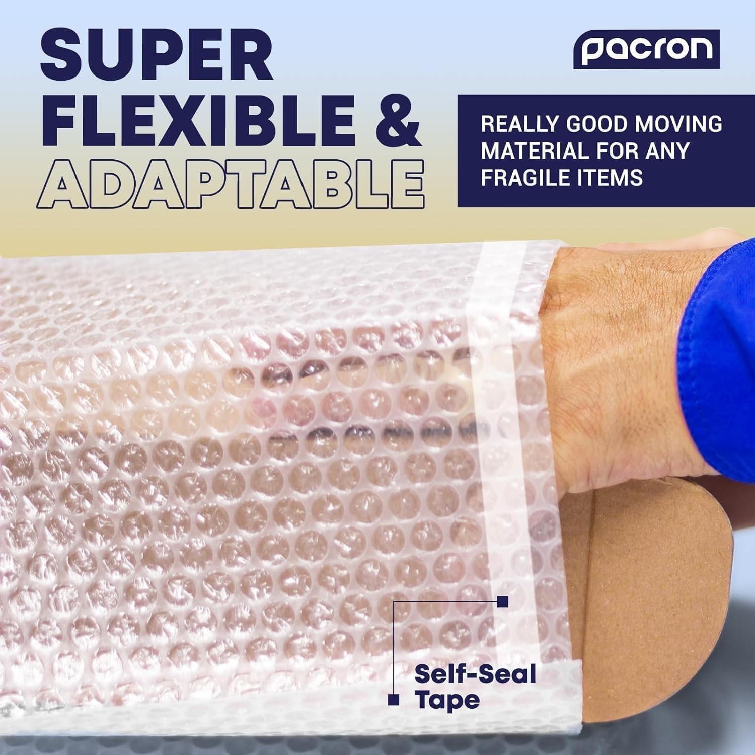 PACRON Clear Bubble Bags Self-Sealing Pouches for Shipping & Packing