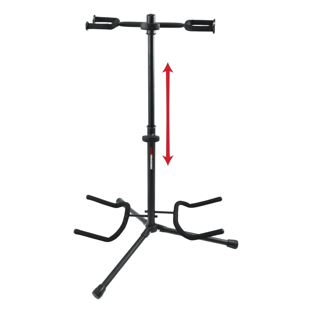 Frameworks Adjustable Double Guitar Stand, Holds Two Electric or Acoustic Gui...