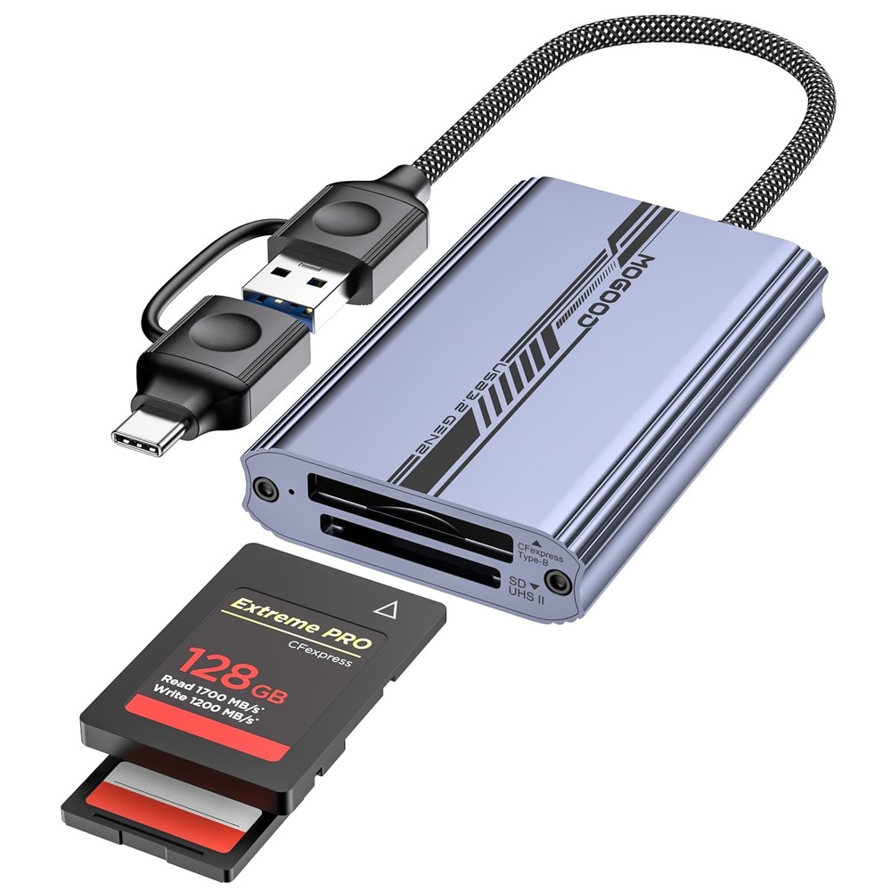 CF Express Type B & SD 4.0 Dual-Slot Card Reader USB A/C to Type B CF Express...