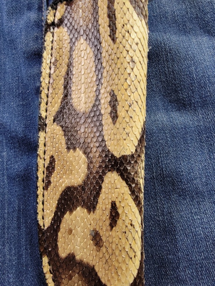 Buck Knives 119 Sheath Right Pull with Authentic Ball PYTHON Skin custom made