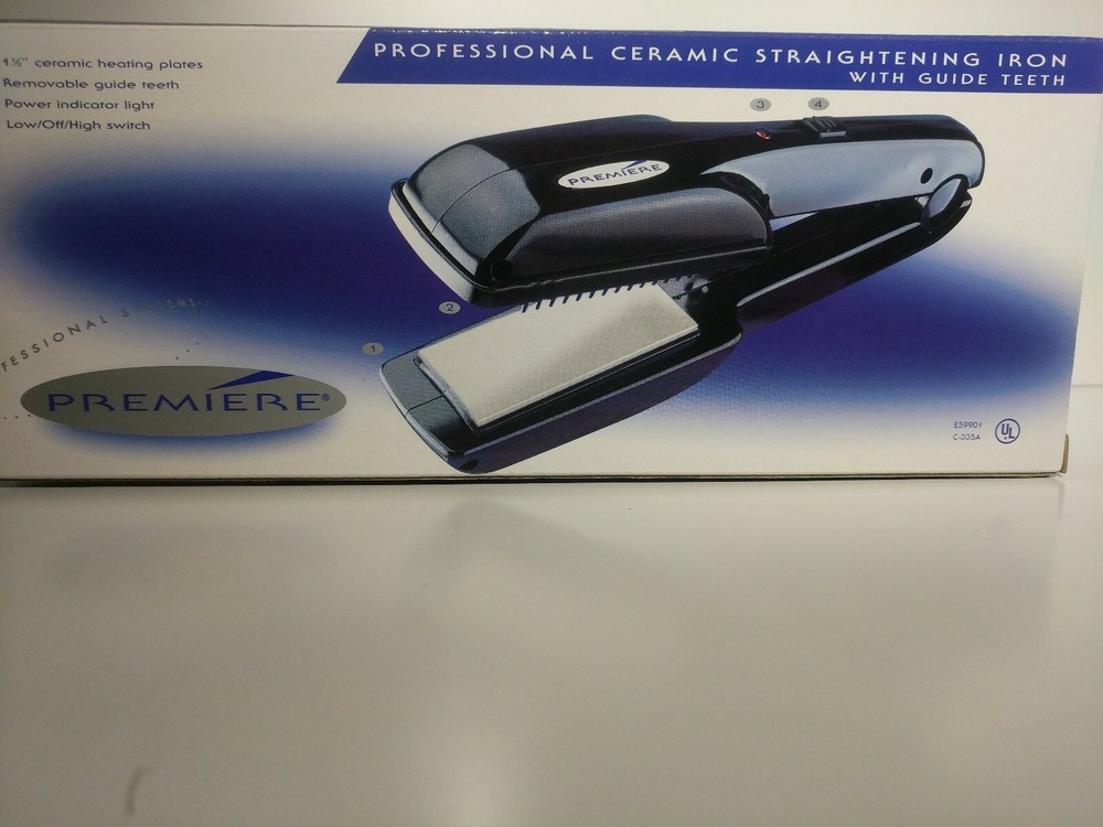 Premier Professional ceramic straighting iron. With removable guide teeth Curle