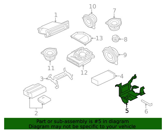Genuine BMW Amplifier Mount Bracket 65-15-6-945-072