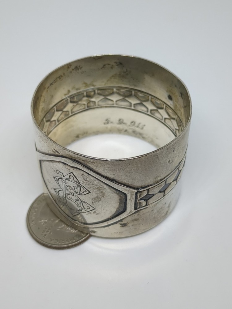 Antique Silver 800 Napkin Ring Holder