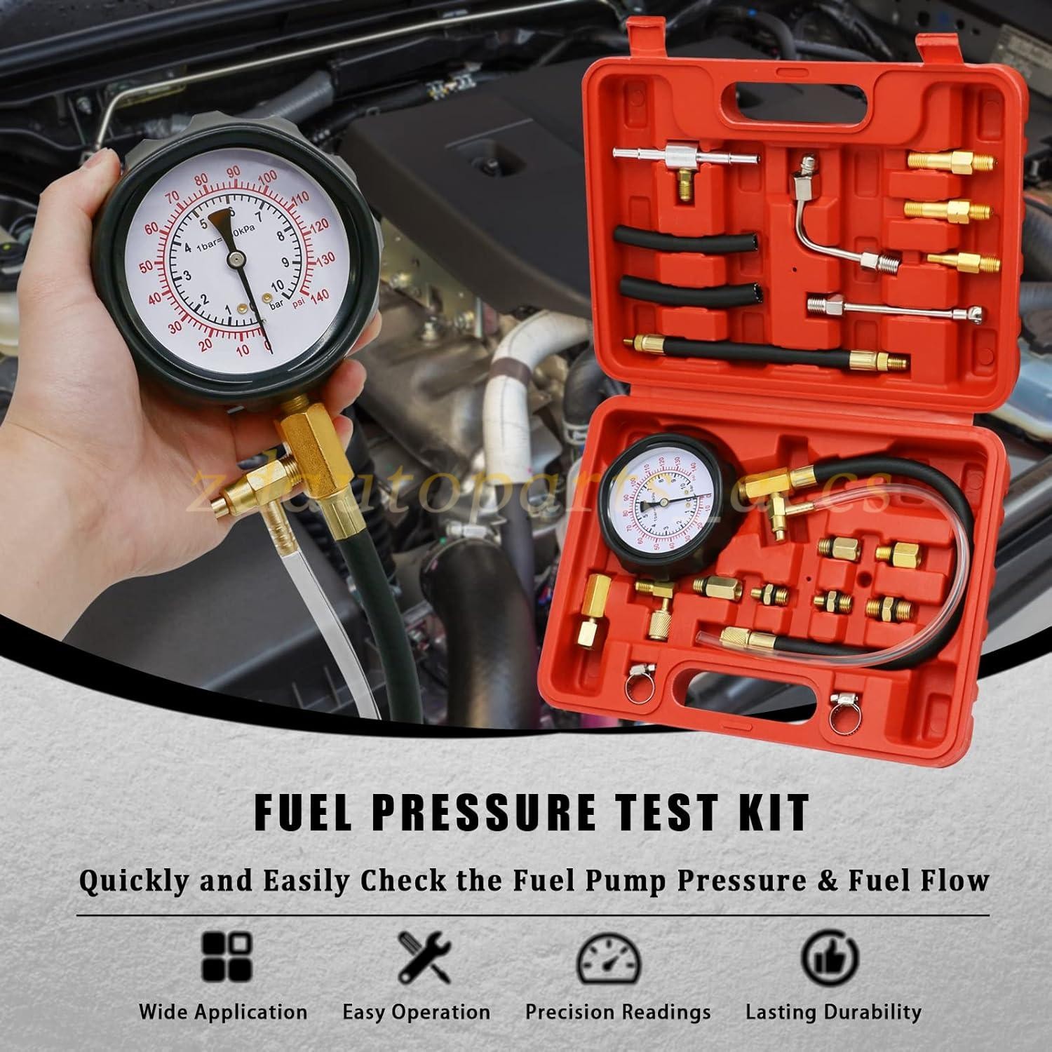 0-140 PSI Fuel Injection Pump Pressure Tester Injector Pump Pressure Gauge Set