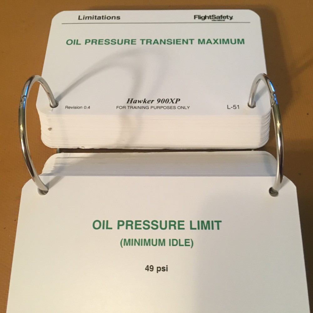 FlightSafety Hawker 900XP Memory Flash Cards