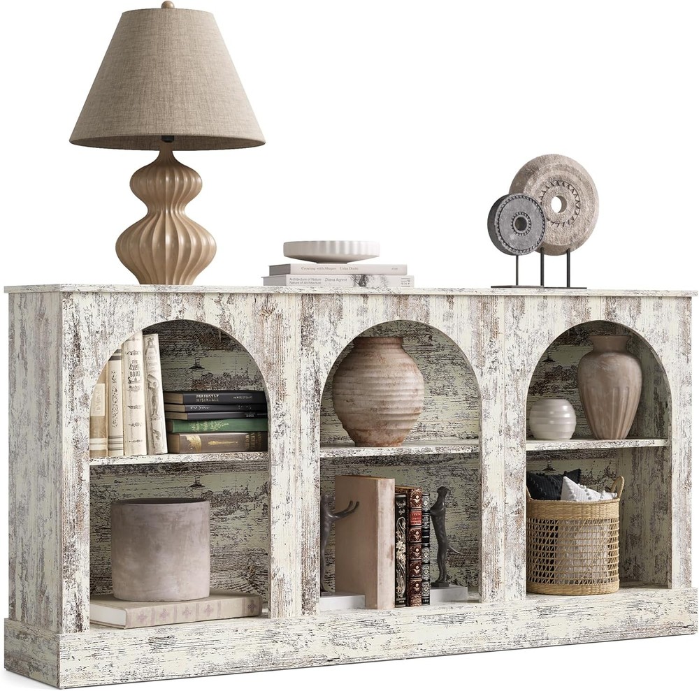 63" Modern Console Sofa Table W/ 3-Tier Storage Wooden Rectangular Foyer Table