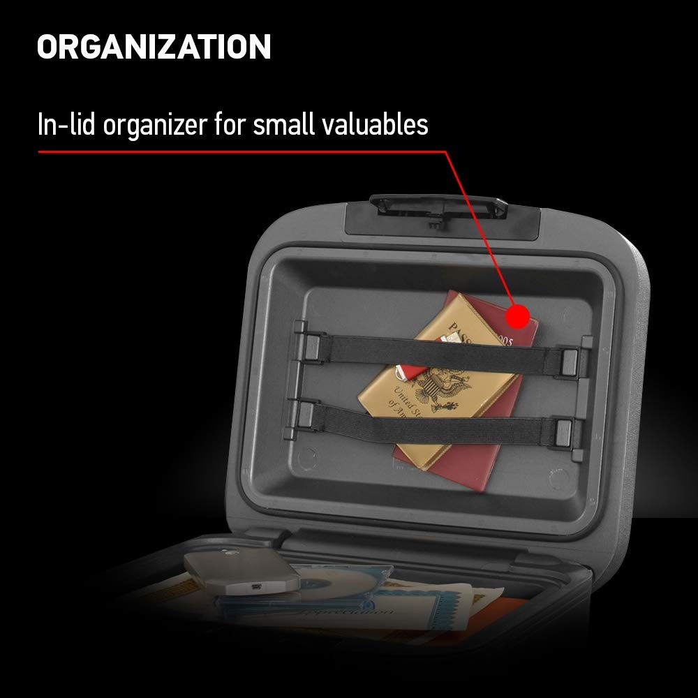 Fireproof and Waterproof Document Safe with Key Lock, Lock Box for Cash, Pass...