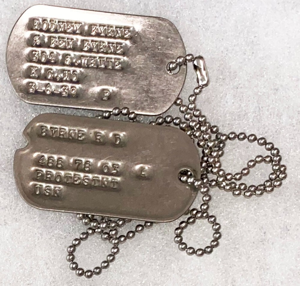 Pre-WWII USN  R B Byrne NOK 1939 Dated Dog Tag Set