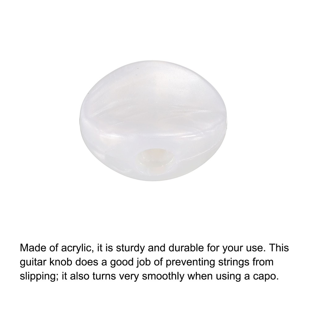 Guitar Tuning Peg Button Machine Head Oval Concave Acrylic Button White