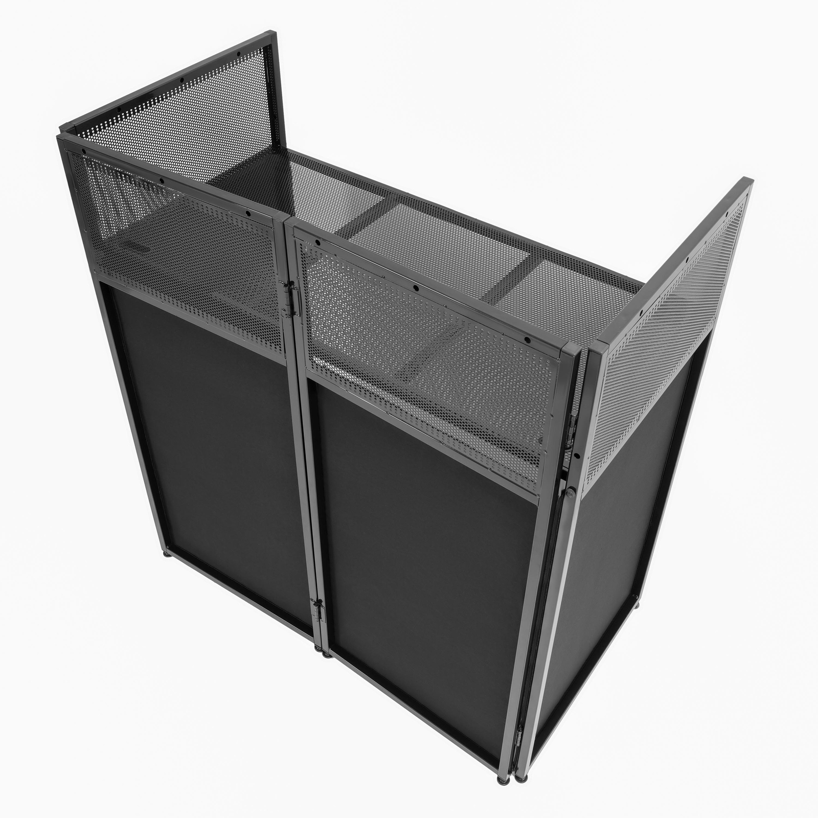 White Black DJ Event Table Facade Scrim Metal Built in Flat Table w/ Travel Bag