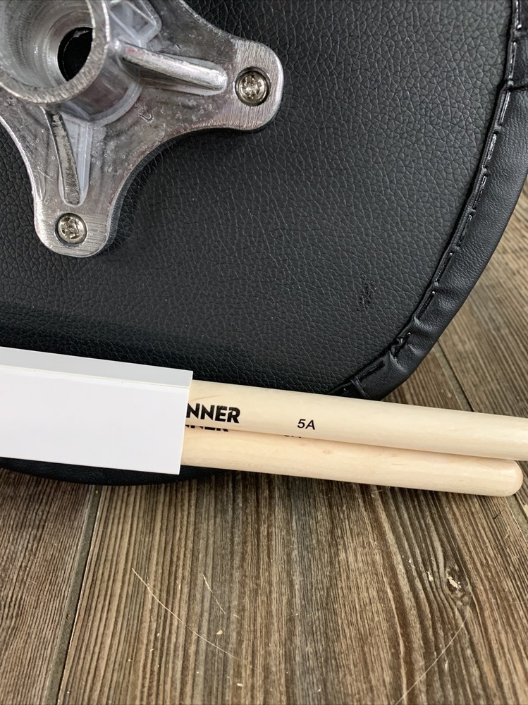 Drum Throne Set, Padded Seat Height Adjustable Drum Stools, 5A Drumsticks